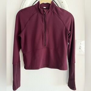 Lululemon Its Rulu Crop Half Zip Dark Adobe